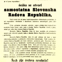 Leták o vytvorení Slovenskej republiky rád, ako štátu diktatúry proletariátu,  ktorá bol vyhlásená v Prešove 16. júna 1919. Zanikla 7. júla 1919 
