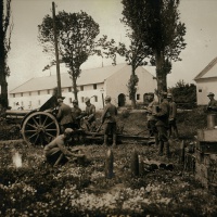 Čs. delostrelectvo ostreľuje maďarské pozície pri Komárne, 15. jún 1919 