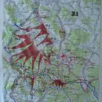 Situačná mapa "Boje v priestore Duklianskeho  priesmyku od 30. 9. do 30. 11. 1944 