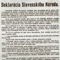 2. Deklarácia slovenského národa 30.10.1918 - Národnie noviny 31.10.1918