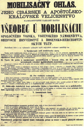 1. Mobilizačná vyhláška 1914