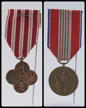 Čs. vojnový kríž a Pamätná medaila