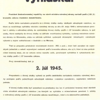 Demobilizačná  vyhláška z júna 1945