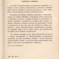 Vojenský predpis Zákl-1-1 z roku 1961 - text prísahy