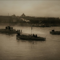 Československá dunajská flotila na Dunaji v Bratislave