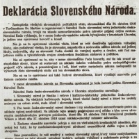 Deklarácia slovenského národa 30.10.1918 - Národnie noviny 31.10.1918