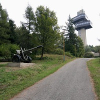 A view to the Observatory Tower at Dukla from the upper and lower copula, September 2009.