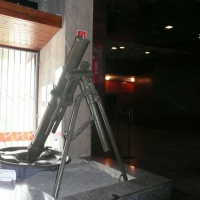 A Soviet mine-thrower 38 calibre 120 mm, in the entrance hall of the Tower.