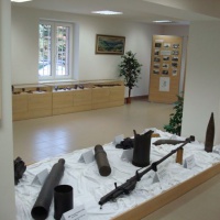 The guns and weaponry found during the mine clearing works after the WWII