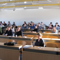 Pohľad na auditórium odborného seminára o každodennom živote v stredoveku na Univerzite Konštantína Filozofa v Nitre 19. novembra 2019