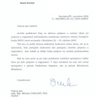 Ďakovný list splnomocnenca vlády SR '