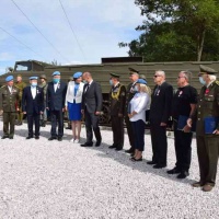 Slávnostné predstavenie pamätníka venovaného ženistom. 