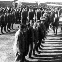 Prehliadka 1. čs. práporu v Agde 10. 10. 1939