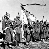 Nástup 1. čs. samostatného poľného práporu v obci Veseloje (apríl 1943)