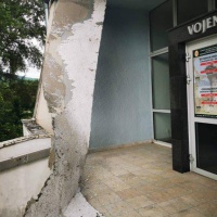 Oprava fasády stien a stropov pri hlavnom vchode do múzea vo Svidníku - Strop pred opravou