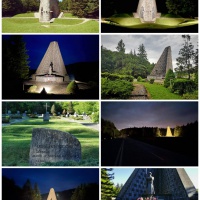 Pamätník čs. armádneho zboru s vojnovým cintorínom na Dukle, jeho nasvietenie, jún 2021 