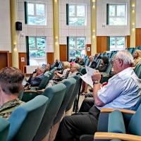 14. Pohľad na poslucháčov v aule Univerzity Mateja Bela