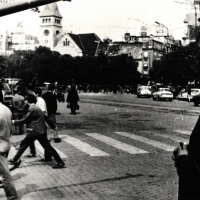 Námestie SNP v Bratislave po vpáde vojsk Varšavskej zmluvy do Československa 21. augusta 1968.