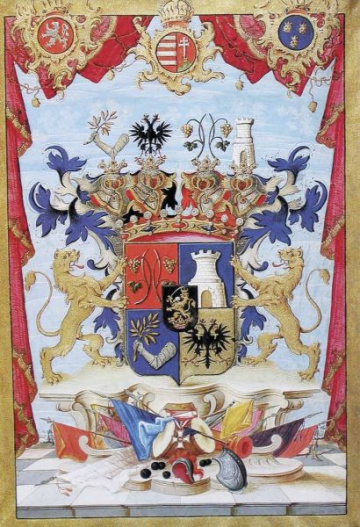 Grófsky erb Hadikovcov, ktorý používal aj podmaršal Karol Hadik