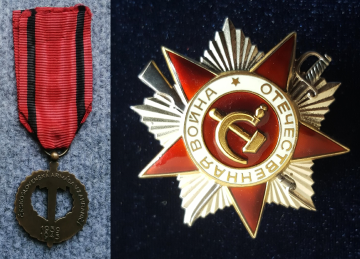 Československá medaila a sovietsky rad