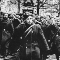 Jednotky 1. čs. armádneho zboru v oslobodenom Liptovsko Mikuláši.