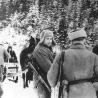 Vojaci 1.čs. armádneho zboru v horách pri Železnom.