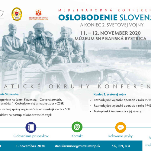 Medzinárodná vedecká konferencia pod názvom Oslobodenie Slovenska a koniec Druhej svetovej vojny- avízo