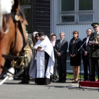 genpor. P. Gajdoš pri príhovore k príslušníkom pluku a k účastníkom slávnostného aktu