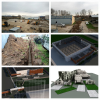 Koláž- Výstavba haly múzejných predmetov vo VHM - 2023