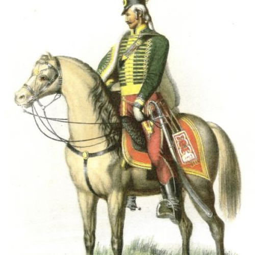 Zobrazenie veliteľa 9. husárskeho pluku v monografii pluku