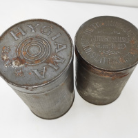 Starožitná plechová dóza Hygiama