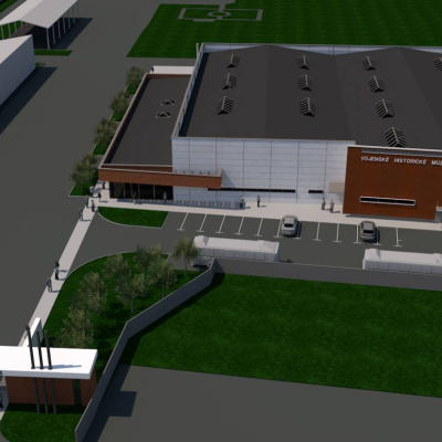 Piešťany - vizualizácia haly 4 veľkorozmerných predmetov vo VHM - 2022