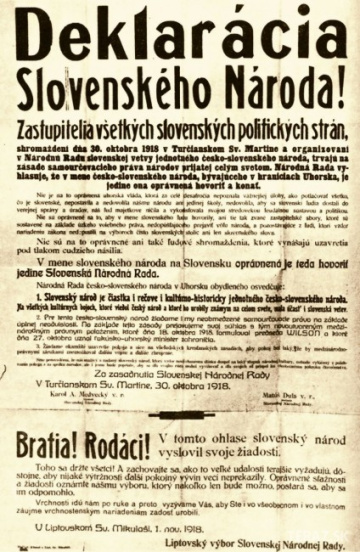 Martinská deklarácia, 30. 10. 1918