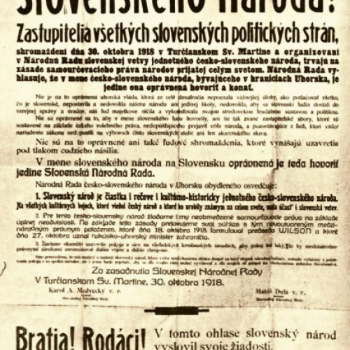 Martinská deklarácia, 30. 10. 1918