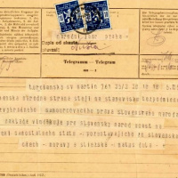 Telegram odoslaný o výsledku zhromaždenia do Prahy