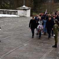 Tiché kladenie vencov na Pam. sov. armády vo Svidníku pri príležitosti 79. výročia oslobodenia mesta (1)