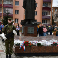 Pietne kladenie vencov na Pamätník armadného gen. Ludvíka  Svobodu vo Svidníku pri príležitosti 79. výročia osolobodenia mesta Svidník (3)