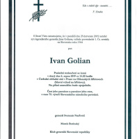 mútočné oznámenie - syn Ivan Golian 29.7.2019