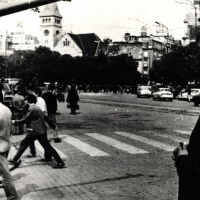 Námestie SNP v Bratislave po vpáde vojsk Varšavskej zmluvy do Československa 21. augusta 1968.