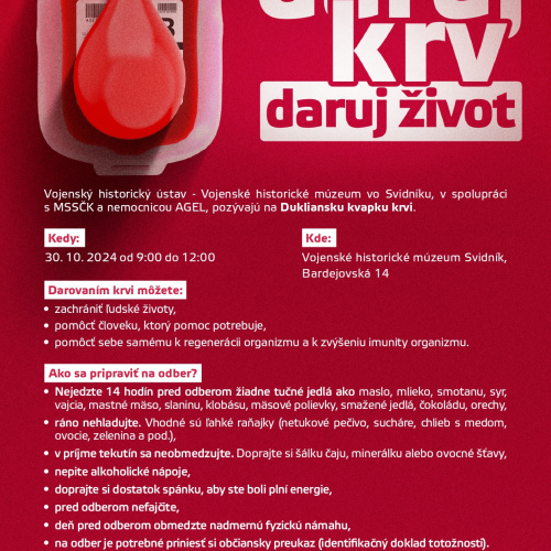 Duklianska kvapka krvi – avízo