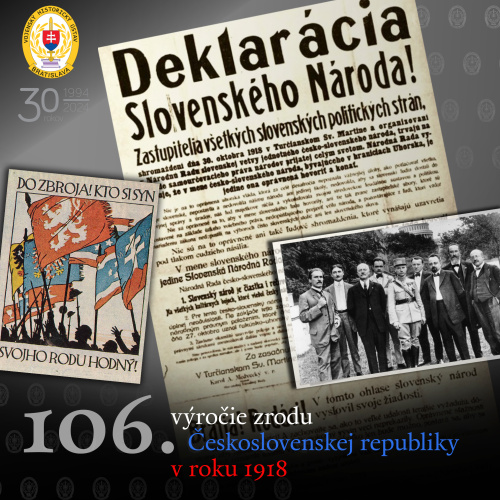 106. výročie zrodu Československej republiky v roku 1918 