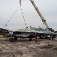 Prevoz MiGu-29 UBS do expozície v Piešťanoch