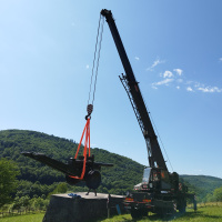 Presun delostreleckej techniky - 152 mm húfnice vz. 1937, Nižný Komárnik