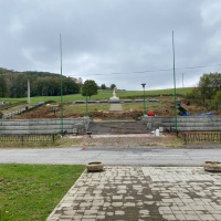 Pamätník Tokajíckej tragédie - rekonštrukcia obvodového múra - leto 2021