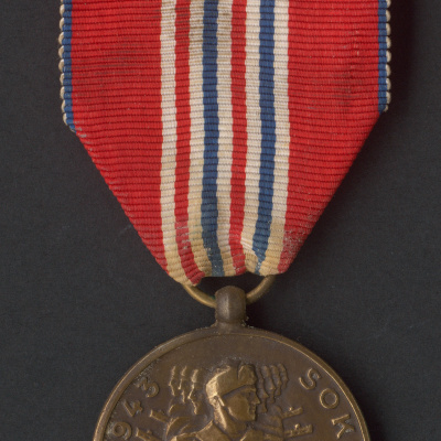 Sokolovská pamätná medaila - averzná strana