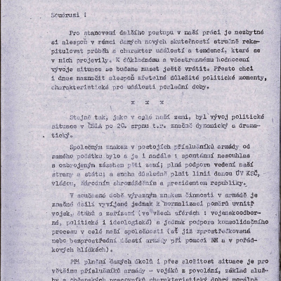 Informácia o vývoji vojensko-politickej situácie v Československej ľudovej armáde po 20. auguste 1968