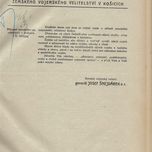Rozkaz ZVV v Košiciach z 15. septembra 1925