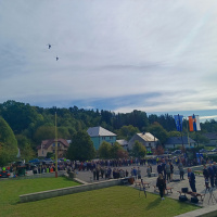 Oslavy 82. výročia oslobodenia obce Kalinov - prelet leteckej techniky