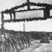 Vojaci 1. čs. armádneho zboru vstupujú na pôdu Československa.