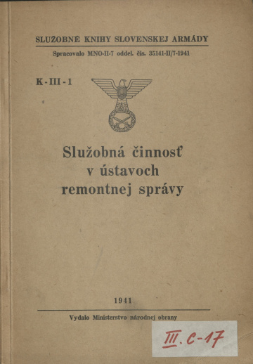 Služobný predpis K-III-1 (1)